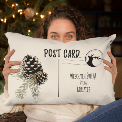 Poduszka POSTCARD - świąteczna pocztówka na prezent | projekt GRATIS!