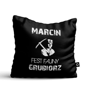 Poduszka na Barbórkę by M. Gruchała | fest fajny grubiorz z imieniem