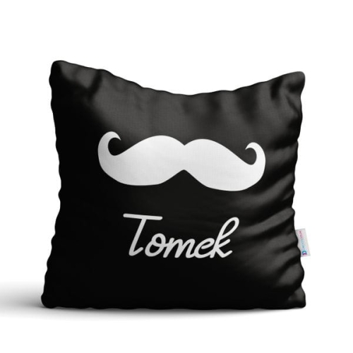 Poduszka z nadrukiem 40 × 40 cm - WĄS, MOUSTACHE | Projekt GRATIS!  