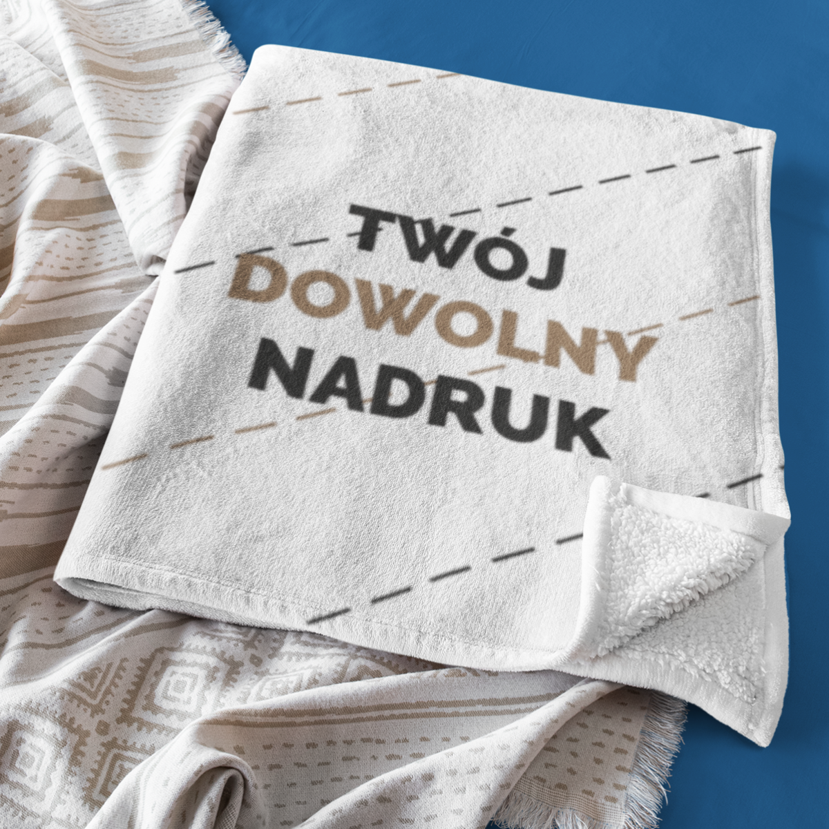 Koc pluszowy z dowolnym nadrukiem