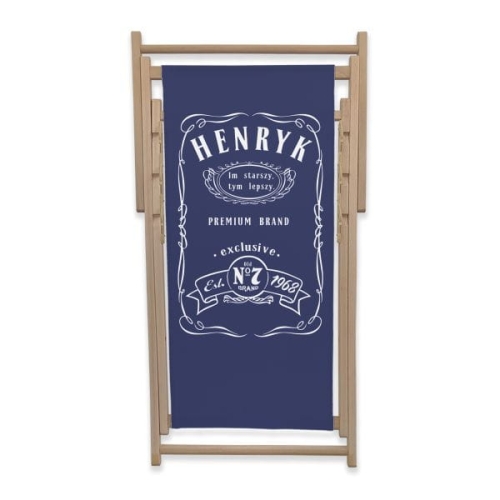 Leżak z personalizowanym nadrukiem wzór 5J | Whiskey -Im starszy, tym lepszy, niebieski