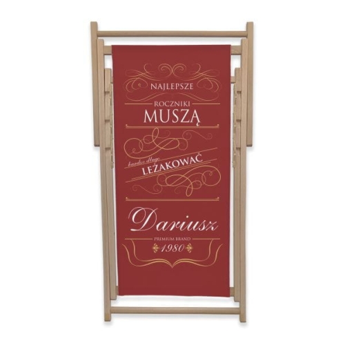 Leżak z personalizowanym nadrukiem wzór 6W | Whiskey - najlepsze roczniki, czerwony