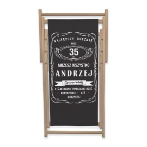 Leżak z personalizowanym nadrukiem wzór 2E | Whiskey - leżakowanie pomaga dojrzeć, czarny