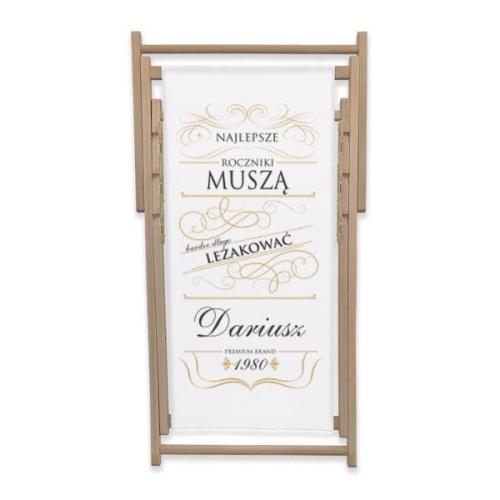 Leżak z personalizowanym nadrukiem wzór 1W | Whiskey - najlepsze roczniki, biały
