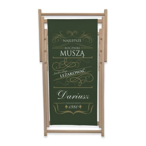 Leżak z personalizowanym nadrukiem wzór 3W | Whiskey - najlepsze roczniki, zielony