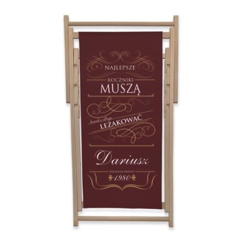 Leżak z personalizowanym nadrukiem wzór 4W | Whiskey - najlepsze roczniki, bordowy