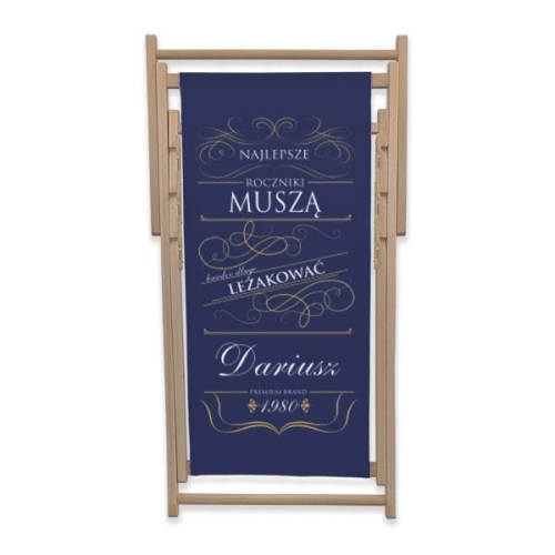 Leżak z personalizowanym nadrukiem wzór 5W | Whiskey - najlepsze roczniki, niebieski