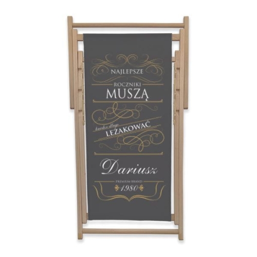Leżak z personalizowanym nadrukiem wzór 7W | Whiskey - najlepsze roczniki, szary