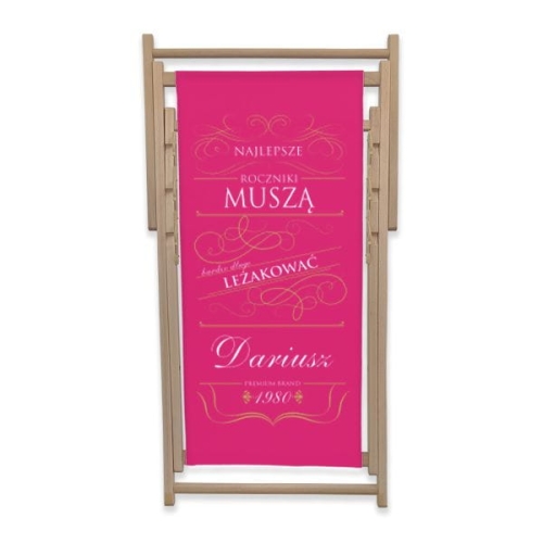 Leżak z personalizowanym nadrukiem wzór 8W | Whiskey - najlepsze roczniki, różowy