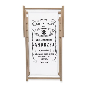Leżak z personalizowanym nadrukiem wzór 1E | Whiskey - leżakowanie pomaga dojrzeć, biały