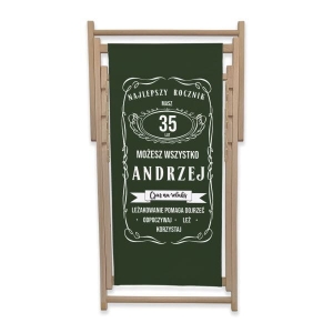 Leżak z personalizowanym nadrukiem wzór 3E | Whiskey - leżakowanie pomaga dojrzeć, zielony