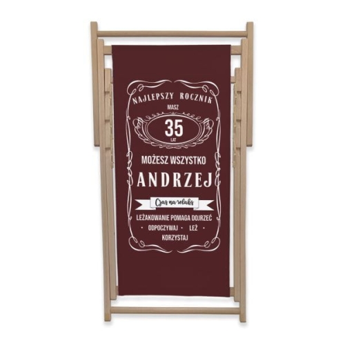 Leżak z personalizowanym nadrukiem wzór 4E | Whiskey - leżakowanie pomaga dojrzeć, bordowy