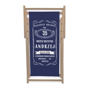 Leżak z personalizowanym nadrukiem wzór 5E | Whiskey - leżakowanie pomaga dojrzeć, niebieski