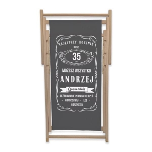 Leżak z personalizowanym nadrukiem wzór 7E | Whiskey - leżakowanie pomaga dojrzeć, szary