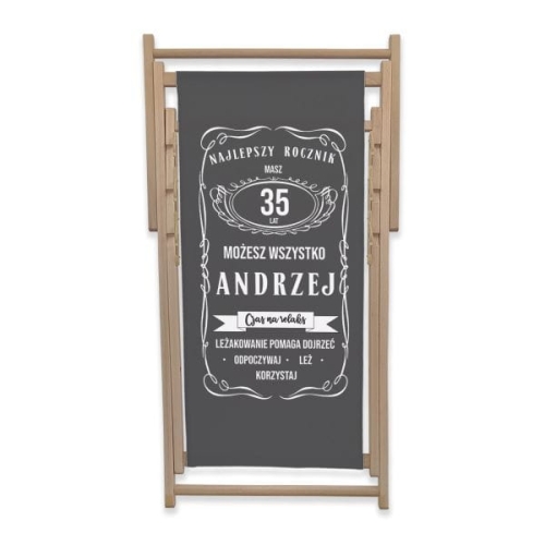 Leżak z personalizowanym nadrukiem wzór 7E | Whiskey - leżakowanie pomaga dojrzeć, szary