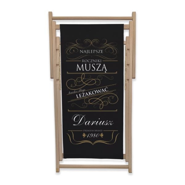 Leżak z personalizowanym nadrukiem wzór 2W | Whiskey - najlepsze roczniki, czarny