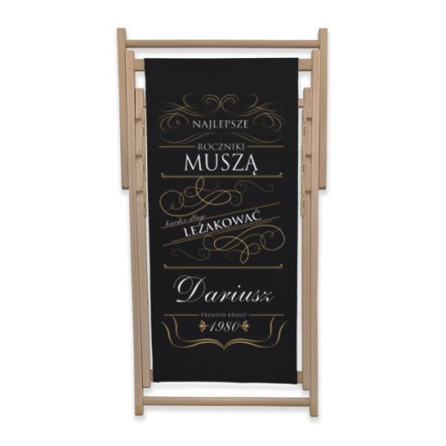 Leżak z personalizowanym nadrukiem wzór 2W | Whiskey - najlepsze roczniki, czarny