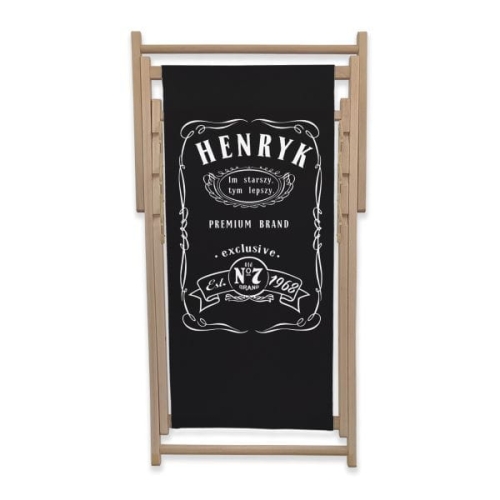 Leżak z personalizowanym nadrukiem wzór 2J | Whiskey -Im starszy, tym lepszy, czarny