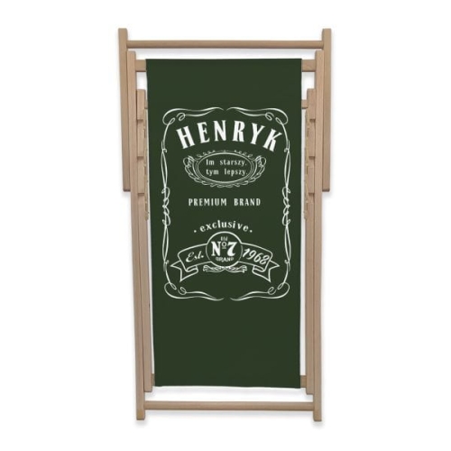 Leżak z personalizowanym nadrukiem wzór 3J | Whiskey -Im starszy, tym lepszy, zielony