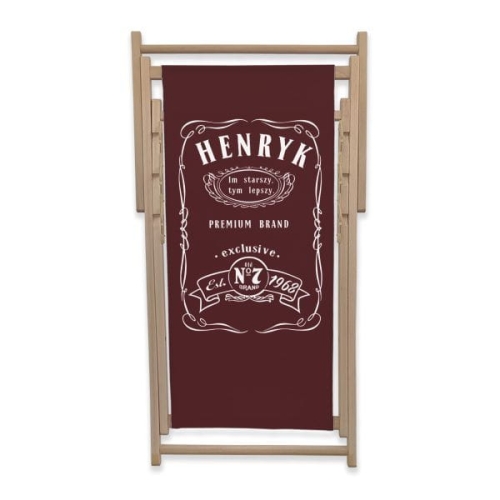 Leżak z personalizowanym nadrukiem wzór 4J | Whiskey -Im starszy, tym lepszy, bordowy