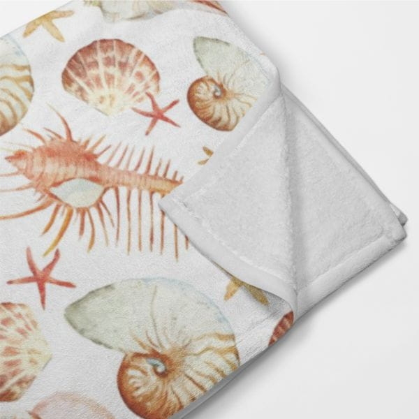 Koc pluszowy MARINE wzór M13 | muszle