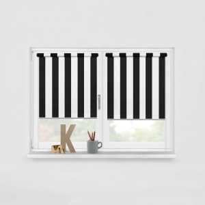 Roleta BLACK & WHITE wzór CB16 o wysokości 150 cm | pionowe pasy