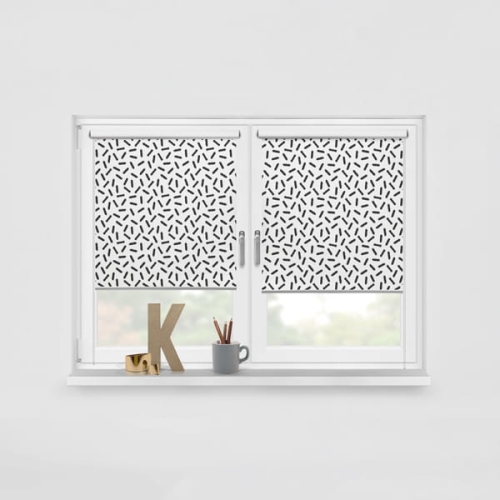 Roleta BLACK & WHITE wzór CB26 o wysokości 150 cm | konfetti