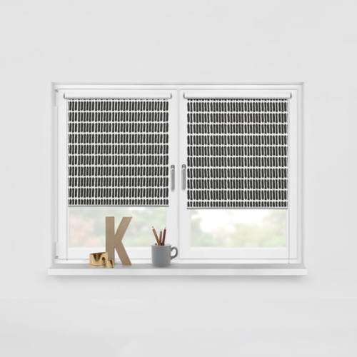 Roleta BLACK & WHITE wzór CB29 o wysokości 150 cm | kreseczki