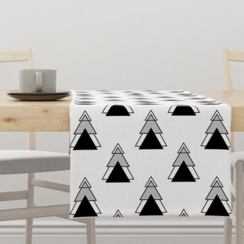 Bieżnik świąteczny WINTER wzór BN04 | geometryczne, nowoczesne choinki