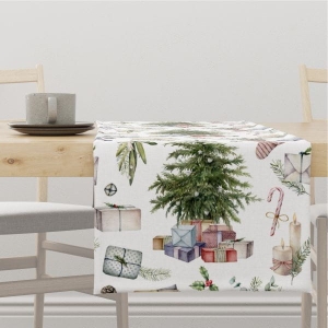 Bieżnik świąteczny WINTER wzór BN36 | pastelowe prezenty