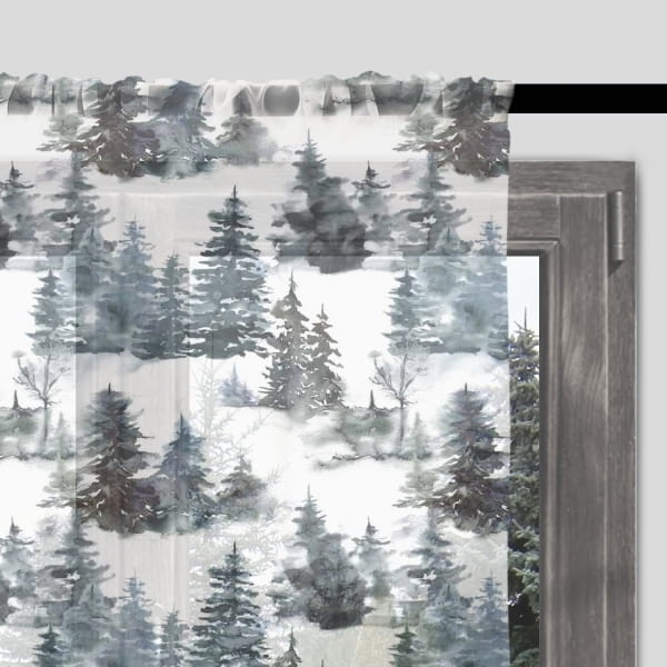 Firana świąteczna WINTER wzór BN32 | zamglony las