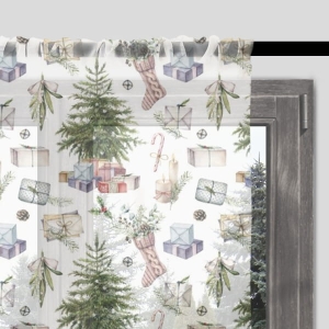 Firana świąteczna WINTER wzór BN36 | pastelowe prezenty