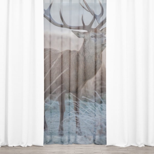 Firana świąteczna WINTER wzór BN19 | jeleń w śniegu