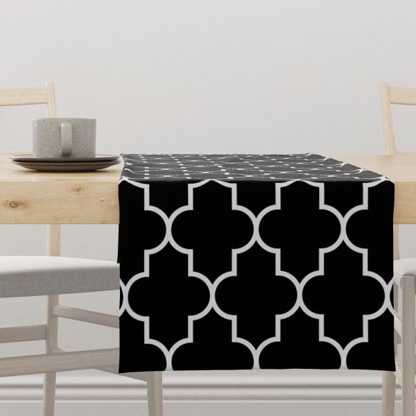 Bieżnik BLACK&WHITE wzór CB18 | marokański wzór czarny
