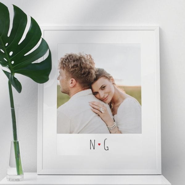 PLAKAT FOTO #ODCIENIEMIŁOSCI - BIAŁY | Wasze zdjęcie i inicjały