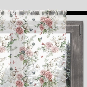 Firana dla dzieci PRETTY FLOWERS wzór D51 | pastelowe róże i bawełna 