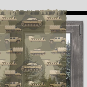 Firana dla dzieci CITY LIFE wzór D119 | moro khaki
