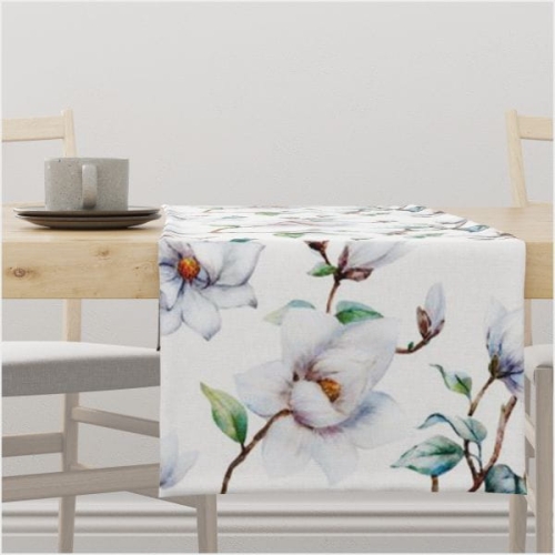 Bieżnik wiosenny SPRING wzór SP15 | biała magnolia