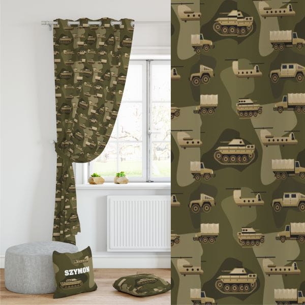 Zasłona dla dzieci CITY LIFE wzór D119 | moro khaki