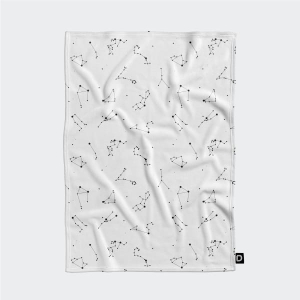 Koc pluszowy GALAXY wzór Z01 | zodiak na białym tle