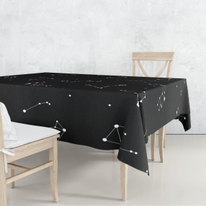 Obrus GALAXY wzór Z02 | zodiak na czarnym tle 