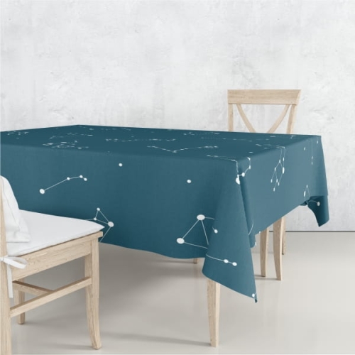 Obrus GALAXY wzór Z03 | zodiak na granatowym tle