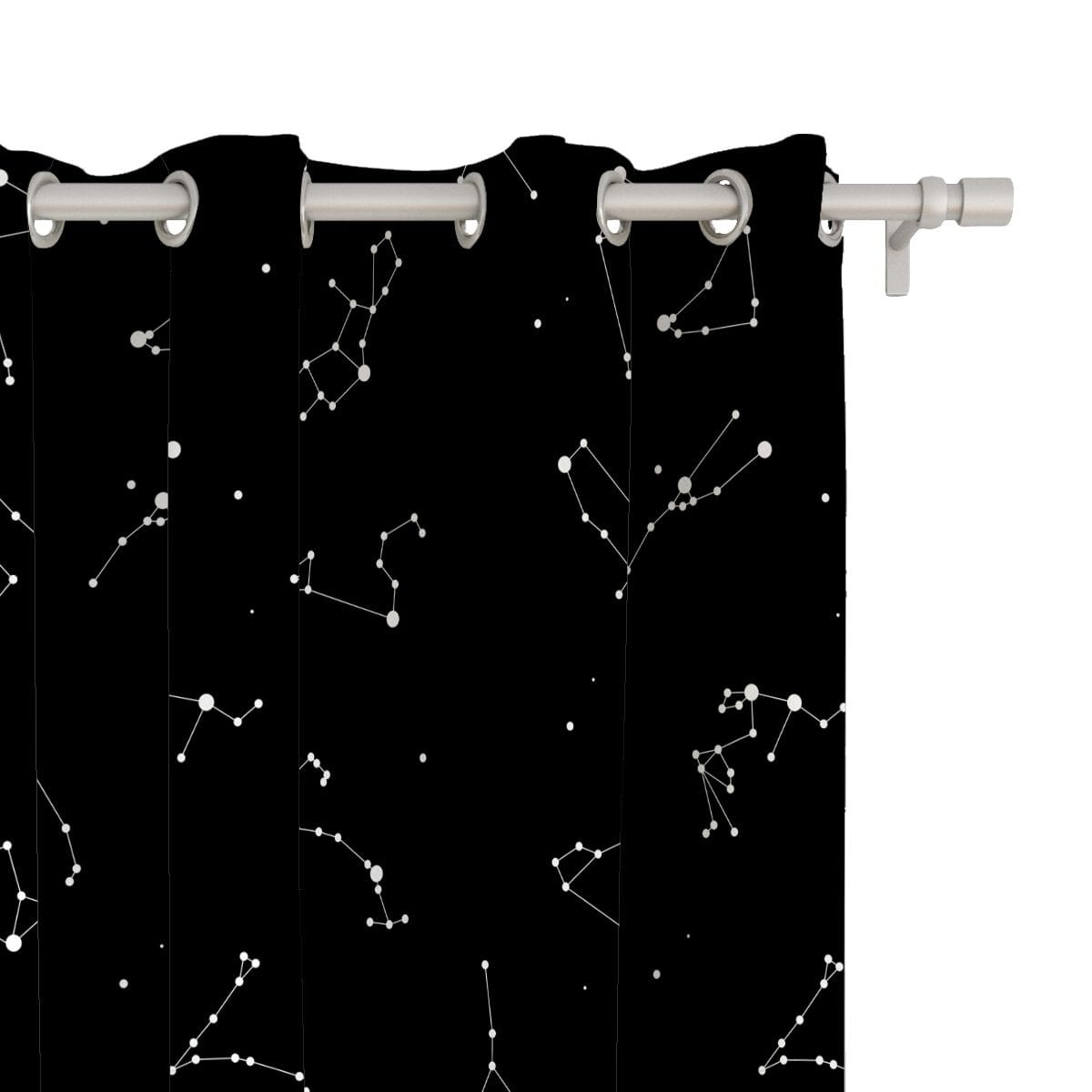 Zasłona GALAXY wzór Z02 | zodiak na czarnym tle
