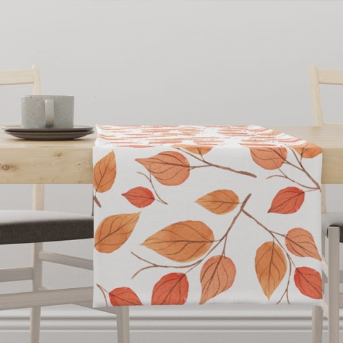 Bieżnik AUTUMN wzór AT34 | pomarańczowe liście