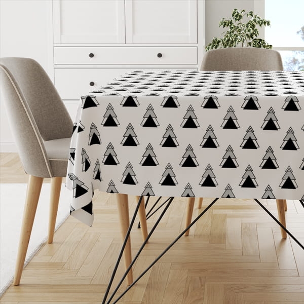 Obrus WINTER wzór BN04 | geometryczne nowoczesne choinki