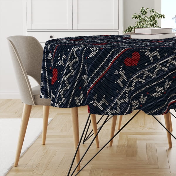 Obrus okrągły WINTER wzór BN10 | zimowy sweter