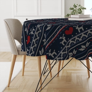 Obrus okrągły WINTER wzór BN10 | zimowy sweter