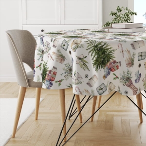 Obrus okrągły WINTER wzór BN36 | pastelowe prezenty