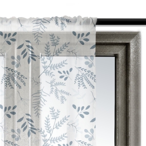 Firana świąteczna WINTER wzór BN60 | Niebieskie zimowe gałązki