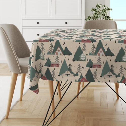 Obrus WINTER wzór BN67 | Zimowa wioska